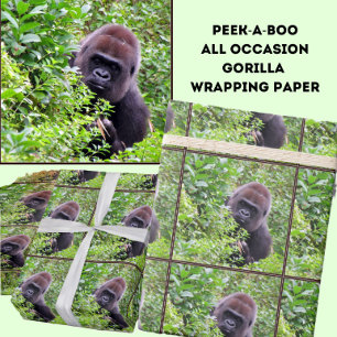 Peek-A-Boo Gorilla Wrapping Paper Roll Cadeaupapier