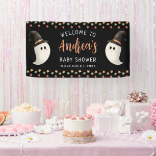 Peek a Boo Halloween Ghost Baby shower Welkom Spandoek