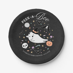 Peek-A-Boo Halloween Girl Baby shower Paper Bord