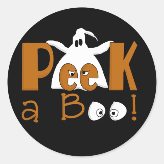 Peek A Boo Halloween T-shirts en cadeautjes Ronde Sticker (Voorkant)
