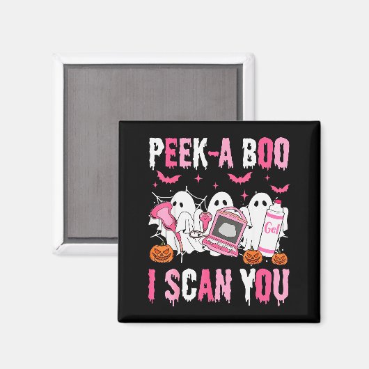 Peek A Boo I Scan You Soky Sonographer Ultrasound Magneet (Voorkant / Achterkant)