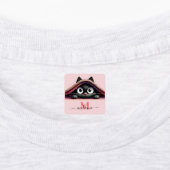 Peek-a-Boo Kitten Script Naam Monogram Meisjes Labels (Aangebracht)