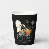 Peek-A-Boo | Little Ghost Halloween Baby shower Papieren Bekers (Achterkant)