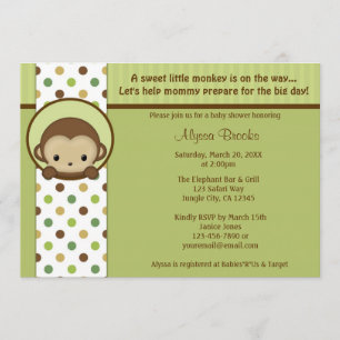 Peek-a-Boo Mod Monkey Baby shower nodigt MPPv4 uit Kaart