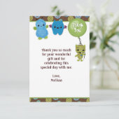 Peek a Boo MONSTERS Dank u 3,5 "x5" PABC (PLAT) Bedankkaart (Staand voorkant)