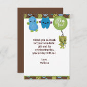 Peek a Boo MONSTERS Dank u 3,5 "x5" PABC (PLAT) Bedankkaart (Voorkant / Achterkant)