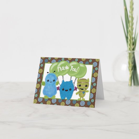 Peek a Boo MONSTERS Dank u PABC notitiekaart (Voorkant)