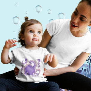 Peek A Boo Paarse Octopus Gepersonaliseerde naam