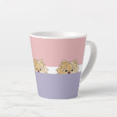 "Peek a Boo" Pommeren Dog | Latte Mok (Rechterhoek)