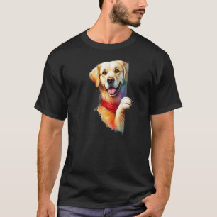 Peek-a-Boo Pup: Gouden Vreugde/Kleurenspat Retriev T-shirt