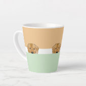 "Peek a Boo" Rhodezische Ridgeback Dog | Latte Mok (Linkerhoek)