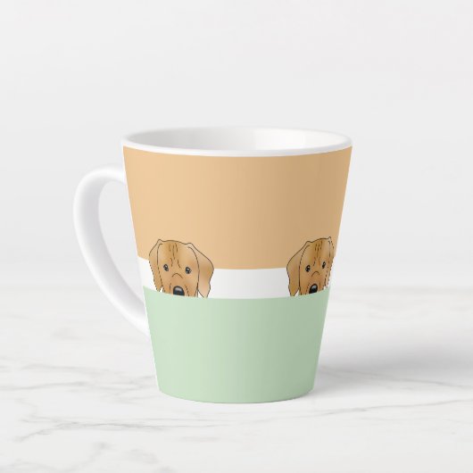 "Peek a Boo" Rhodezische Ridgeback Dog | Latte Mok (Linkerhoek)