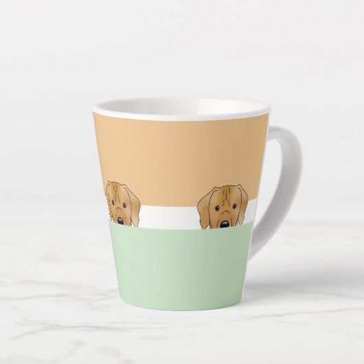 "Peek a Boo" Rhodezische Ridgeback Dog | Latte Mok (Rechterhoek)