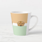 "Peek a Boo" Rhodezische Ridgeback Dog | Latte Mok (Rechts)
