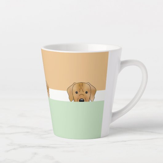 "Peek a Boo" Rhodezische Ridgeback Dog | Latte Mok (Rechts)