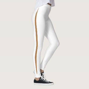 Peek-a-boo Side Stripe Koffie Een Bruine Vleeskleu Leggings