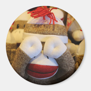 Peek-a-boo Sock Monkey Magneet