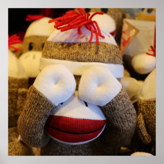 Peek-a-boo Sock Monkey Poster (Voorkant)