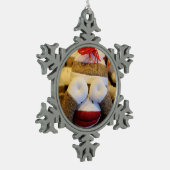 Peek-a-boo Sock Monkey Tin Sneeuwvlok Ornament (Links)