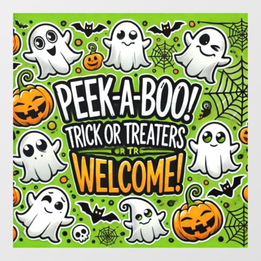 Peek-a-Boo Trick voor Behandelaars Welkom Hallowee Raamsticker (Vel)