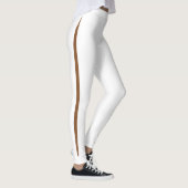 Peek-a-boo zijstreep donkerbruin zwart huidvlees leggings (Rechts)