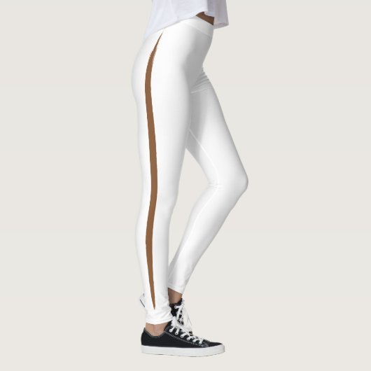 Peek-a-boo zijstreep donkerbruin zwart huidvlees leggings (Rechts)