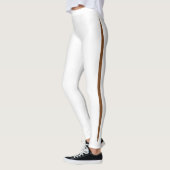 Peek-a-boo zijstreep donkerbruin zwart huidvlees leggings (Links)