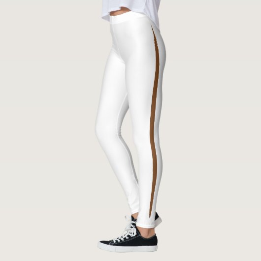 Peek-a-boo zijstreep donkerbruin zwart huidvlees leggings (Links)