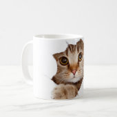 Peek-a-Mew - Schattig kattengezicht Koffiemok (Voorkant links)