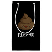 Peek A Poo Funny Poop Pun Dark BG Klein Cadeauzakje (Voorkant)