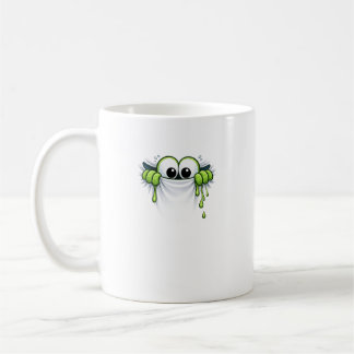 Peek-a-Slime! Cute Goo Monster Peeking Design Koffiemok