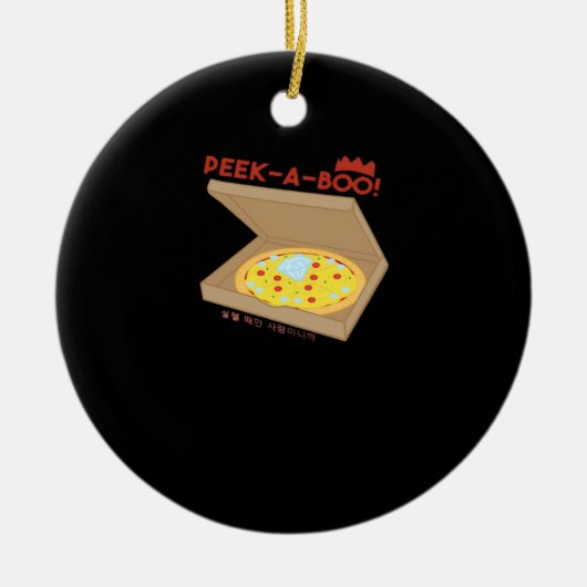 Peekabo Basic & Grappig ontwerp Keramisch Ornament (Voorkant)