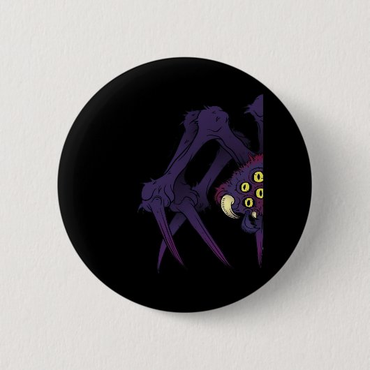 Peekabo Spider Ronde Button 5,7 Cm (Voorkant)