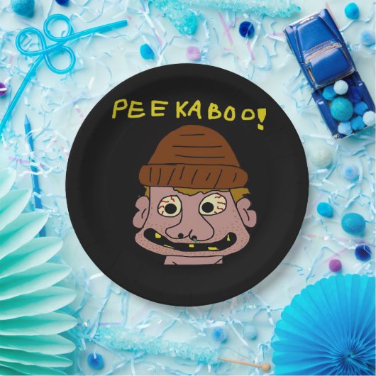 Peekabo Weird Man Papieren Bordje (Feest)