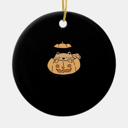 Peekaboo Autumn Vibes Keramisch Ornament (Voorkant)