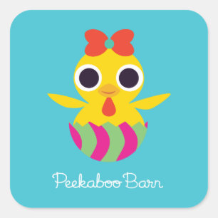 Peekaboo Barn Easter Bayla de Chick Vierkante Sticker