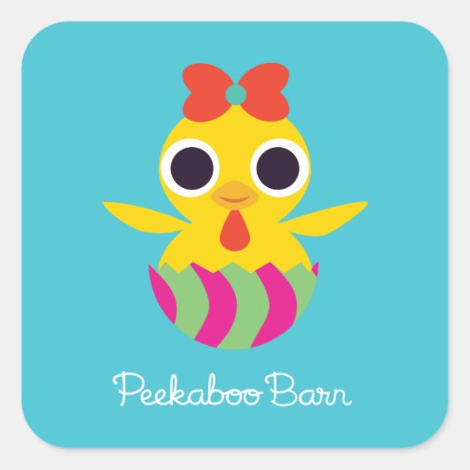 Peekaboo Barn Easter | Bayla de Chick Vierkante Sticker (Voorkant)