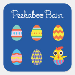 Peekaboo Barn Easter   Paaseieren Vierkante Sticker