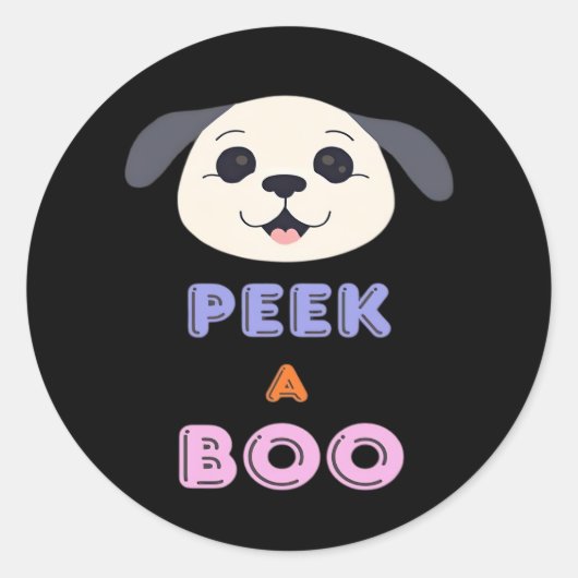 Peekaboo Basic-ontwerp Ronde Sticker (Voorkant)