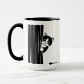 Peekaboo Cat Funny Mug (Gauche)