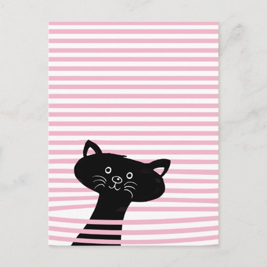 Peekaboo ! Chat noir mignon - Carte postale (Devant)