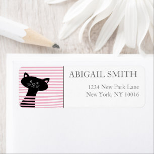 Peekaboo ! Cute Black Cat - Étiquettes d'adresse d