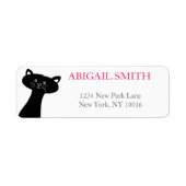 Peekaboo! Cute Black Cat - Return Address Labels (Voorkant)