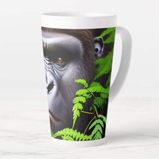 Peekaboo Gorilla, Latte Coffee Mok (Rechterhoek)