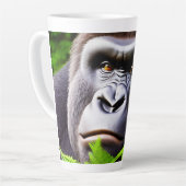 Peekaboo Gorilla, Latte Coffee Mok (Linkerhoek)