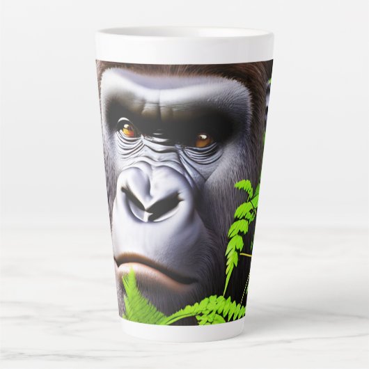 Peekaboo Gorilla, Latte Coffee Mok (Voorkant)