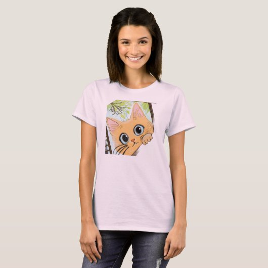Peekaboo Kitten – Schattige kattenontwerp voor peu T-shirt (Voorkant volledig)