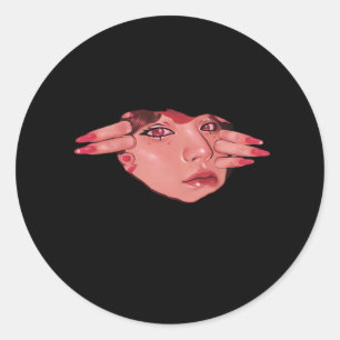 Peekaboo – Luiaard Design Vibes Ronde Sticker