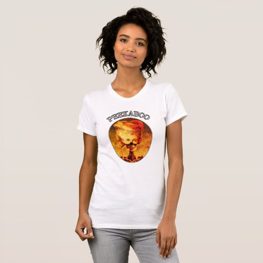 Peekaboo Masqué Gothique Squelette Dames T-shirt (Devant entier)