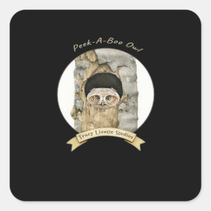 Peekaboo meme ontwerp voor Halloween Vierkante Sticker